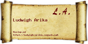 Ludwigh Arika névjegykártya
